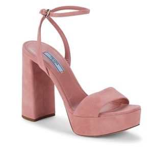 Suede Ankle-Strap Platform Sandals